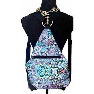 Butterfly Black NWOT Convertible Sling Backpack Floral Paisley Crossbody Bag